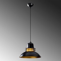Opis PL7 (Ø34cm) - Suspension élégante en métal noir et cuivre